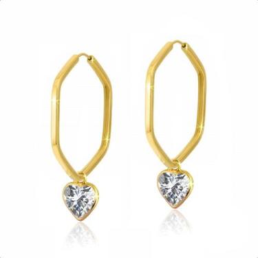 Imagem de  Brinco Ouro 18k Argola Com Pingentes 5mm - Paulistana Joias, Branco