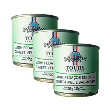 Imagem de Kit 3X: Atum Pedaços em Óleo Tours 255g
