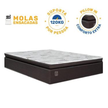 Imagem de Colchão de Molas Ensacadas Com Pillow Top Ravena Casal 138 cm - Lucas 