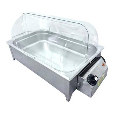 Imagem de Rechaud Elétrico 750W Cuba Inox 1/1X100 Tampa Acrílico 127v - Ipe Cozi