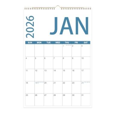 Imagem de Calendário 2026-2027 - Calendário de parede de janeiro de 2026 a junho de 2027, 2026-2027, calendário suspenso com marcação de feriado, papel premium para organização, 15 x 23 cm, vertical, quatro