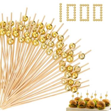 Imagem de 1000 palitos de coquetel palitos de bambu para festa de bambu palitos decorativos chiques espetos de aperitivo de madeira de 12 cm de comprimento palitos de comida para bebidas, frutas, charcutaria