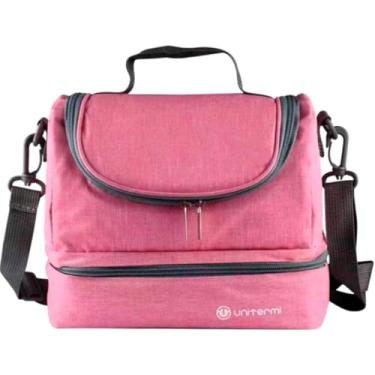 Imagem de Bolsa Térmica 6L Pratfit Lancheira Com Alça Para Marmita Frutas Frasqueira Fitnes Compacta Unitermi (ROSA)
