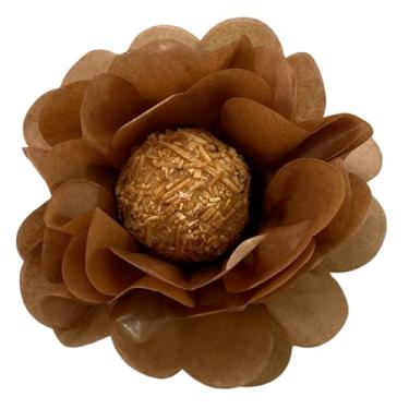 Imagem de 50 Forminhas Flor Doces Finos Super Volume em Papel Especial Tons Terrosos (kraft)