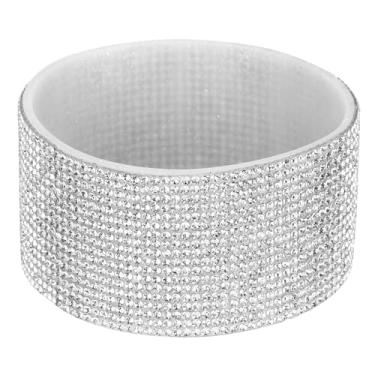 Imagem de Bota de silicone com glitter, bota protetora de garrafa de água de diamante, antiderrapante, acessórios para copo Stanley Tumbler 567-1,134 g com fundo de 7 cm, prata