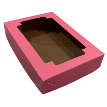 Imagem de 10 Caixa Com Visor de Acetato 22 x 15 x 4 ou 22 x 15 x 6 (10,VISOR 22 X 15 X 4 ROSA)