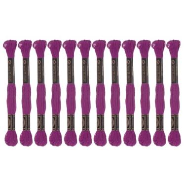 Imagem de Generic 12 novelos de fio de bordado 8,75 m (8 m) fio de ponto cruz de algodão egípcio de grampo longo para costurar, pulseira faça você mesmo, fio e artesanato, vermelho (6034)