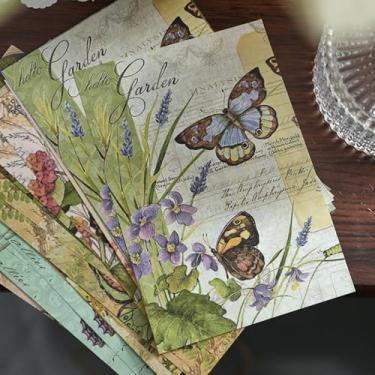 Imagem de Kit de papel vintage para scrapbook de 30 peças, material de diário de lixo, papel de decoupage para artesanato DIY, colagem de arte