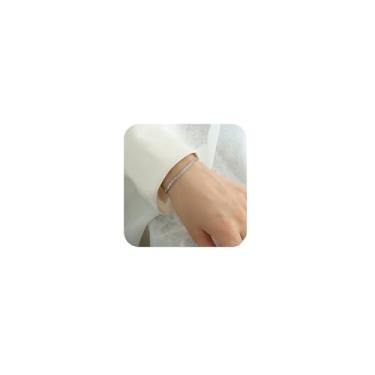 Imagem de Pulseira feminina banhada a prata 14K com corrente em camadas com elos modernos e presentes para mulheres, One Size, Latão, Sem Pedra Preciosa