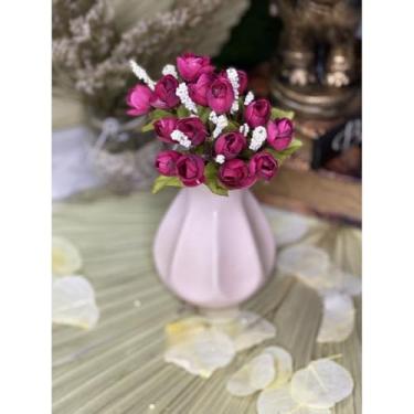Imagem de Buquê de Mini Tulipa Artificial com 5 Galhos e 15 Flores – Decoração de Casamento, Casa e Festas(Marsala)