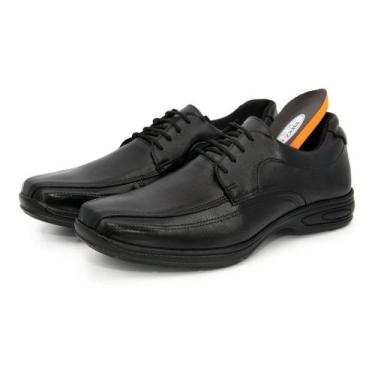 Imagem de Sapato Social Couro Cadarço Footwear Confort Gel - BR 2 SHOES, Preto, 
