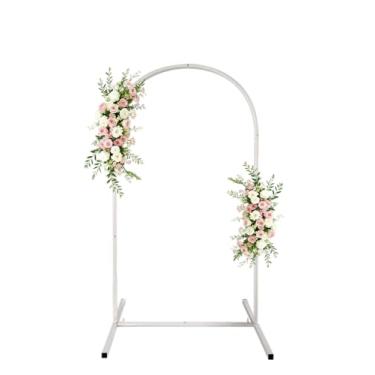 Imagem de Aerdce Suporte de fundo arqueado de 1 x 2 m, suporte de arco de metal para cerimônia de casamento, chá de bebê, festa de aniversário, jardim, floral, decoração de arco de balão
