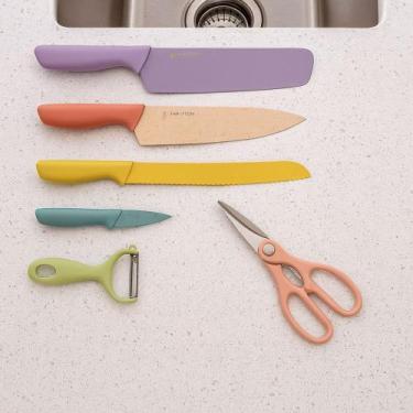 Imagem de Conjunto De Facas 6 Peças Aço Inoxidável Tesoura Descascador - Yeet