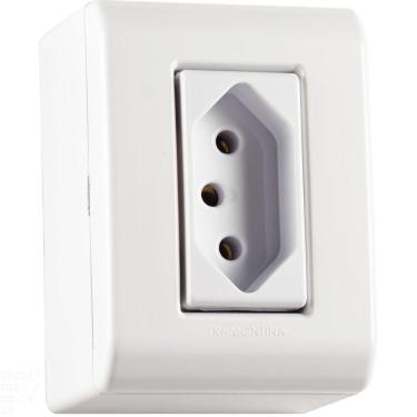 Imagem de Caixa De Sobrepor 1 Tomada 2p+t 10 A 250 V Tramontina Lizflex Branca Tramontina