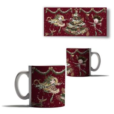 Imagem de Caneca Porcelana Ilustração Natal Amor Branca Vermelha - Enjoy Shop, M