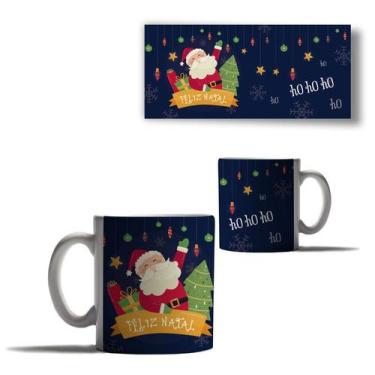 Imagem de Caneca Porcelana Feliz Natal Papai Noel Boneco Neve Arvore 1 - Enjoy S