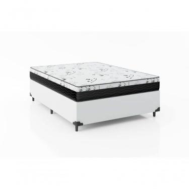Imagem de Cama Box Casal 138 Branco Com Colchão D33 One Face Bello Box 58x138x188