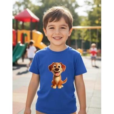 Imagem de Camiseta Infantil Slim Algodão Estampada Doguinho Caramelo - LOJA RPER