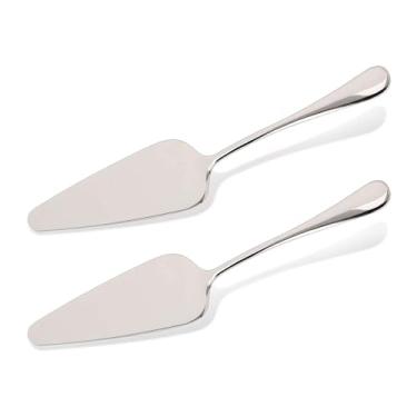 Imagem de KSENDALO Servidor de pizza pequeno para bolo, espátula de aço inoxidável SUS304 para servir, cortar bolo, tortas, sobremesa, pizzas para casamento, aniversário, festa, 23 cm de comprimento