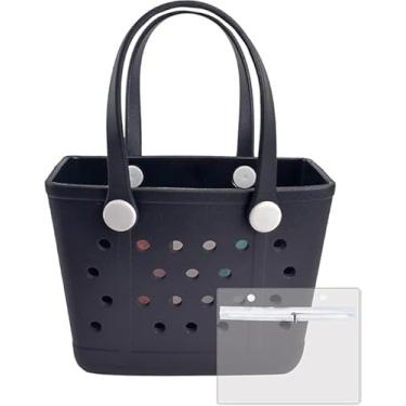 Imagem de Hixulam Pequena bolsa de borracha feminina - linda bolsa esportiva para viagens, dias na piscina, academia e uso diário, design leve e durável, Azul-escuro, Small