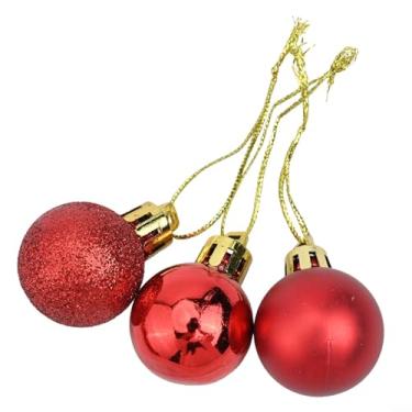 Imagem de Conjunto de 24 enfeites de bola de árvore de Natal, bolas de plástico inquebráveis em acabamentos foscos, brilhantes e brilhantes, 3 cm de diâmetro para festas, casamentos e decorações de casa, 8
