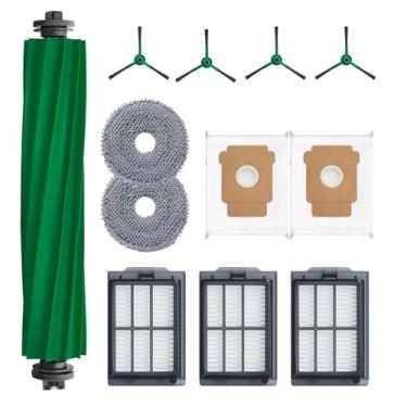 Imagem de Kit de substituição de 12 peças compatível com iRobot Roomba Plus 505/405 Combo Robot Vacuum, inclui 1 escova principal, 4 escovas laterais, 3 filtros, 2 esfregões, 2 sacos de poeira