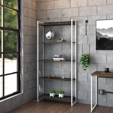 Imagem de Estante Dynamica 80X30X187cm C/05 Prateleiras Estrutura Branca - Compa