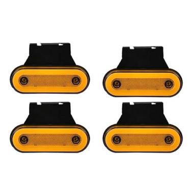 Imagem de Kit 4 Lanternas LED Âmbar Lateral Bivolt 12/24V – Delimitadora Strobo Caminhão Linha Pesada