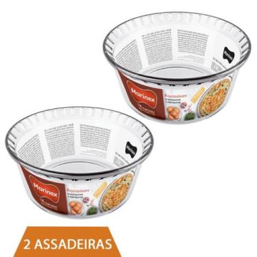 Imagem de Refratário de Vidro Forma Redonda Suflê 1,4ml Marinex 2Un - NADIR FIGU