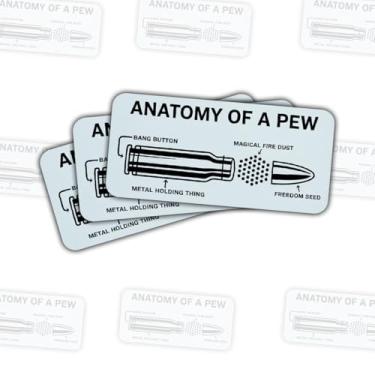 Imagem de (3 peças) Adesivo Anatomy of A Pew – Citação engraçada do diagrama de peças de armas de fogo para proprietários de armas, veteranos e entusiastas de tiro para laptop, garrafa de água, capa de telefone