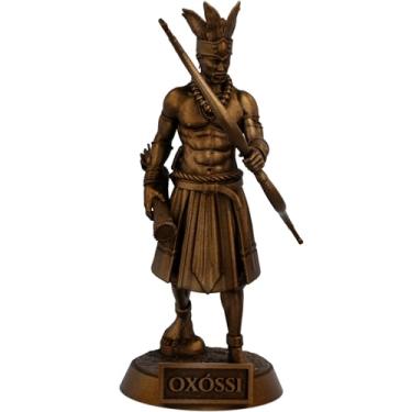 Imagem de Estátua Oxóssi Orixá da Caça - Umbanda Candomblé - Versão 2 (Cor Cobre Antigo)