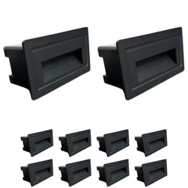 Imagem de Kit 25x Balizador De Parede Preto Horizontal 3W 3000K IP65 Bivolt