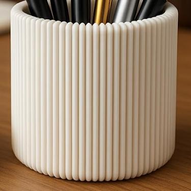 Imagem de Porta Canetas Lápis Organizador de mesa escritório(Porta Caneta Branco)