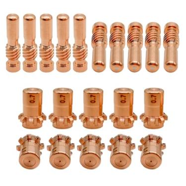 Imagem de 10 peças KP2062-1B1 ponta de bocal (0,7 mm/0,028'') 10 peças KP2063-1B1 eletrodo para Lincoln Electric PRO-Cut 25 PCT 20/80 consumíveis de tocha de corte de plasma
