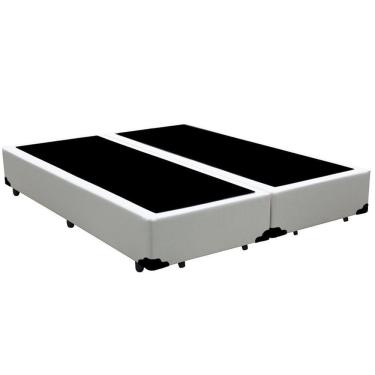 Imagem de Cama Box Blindado Casal Bipartido Extremo Reforçado Xerife Móveis Sintético Branco 40x138x188