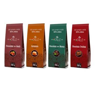 Imagem de Café Torrado e Moido Cafe Aroma Café Italle Trufado Caramelo Menta Avelã Kit 4