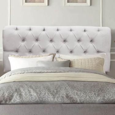 Imagem de Painel Cabeceira Estofada Paris 140cm Cama Box Casal Corino Cinza Claro- Mabe Magazine