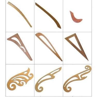 Imagem de Jogo Réguas Corte Costura Francesa Decotes Alfaiate 09 Peças - LAPIDAR