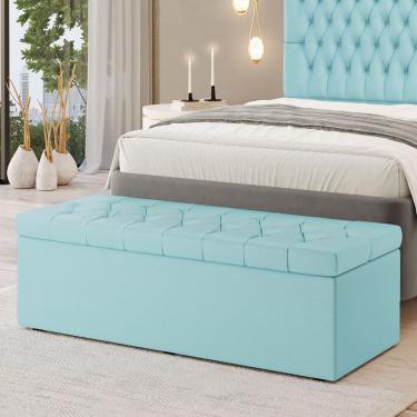 Imagem de Calçadeira Baú Sagitarius Para Cama de Casal Queen 160cm no Tecido Courino - Agilidade e Elegância Aradecor