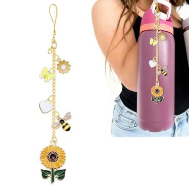 Imagem de Z-synka Alça e pingente para garrafa de água Owala 680 g, 947 ml, 1,134 g, para acessórios Owala e acessórios Stanley Cup (girassol)