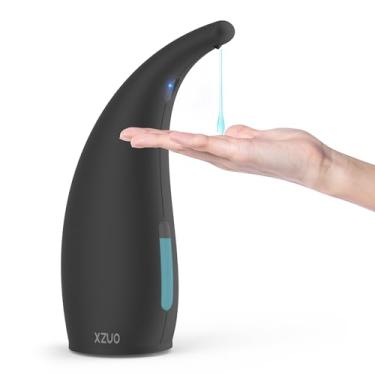 Imagem de Dispensador automático de sabão com sensor infravermelho – Sabonete ajustável sem toque de 4 níveis para cozinha, banheiro – Dispensador elétrico operado por bateria, plástico durável, suporte