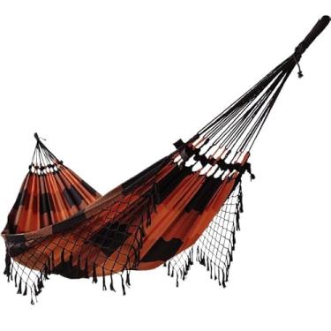 Imagem de REDE DE DESCANSO CASAL GRANDE (Quadriculada laranja com preto)