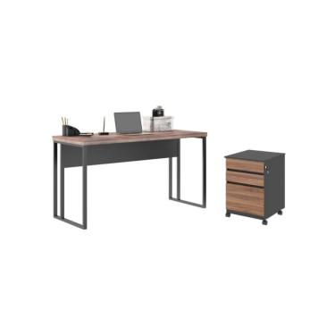 Imagem de Mesa 1200 Com Gaveteiro Formosa Noce Preto