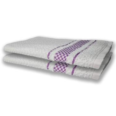 Imagem de 2 Panos De Prato Atoalhado Felpudo 370g/m² Premium Roxo