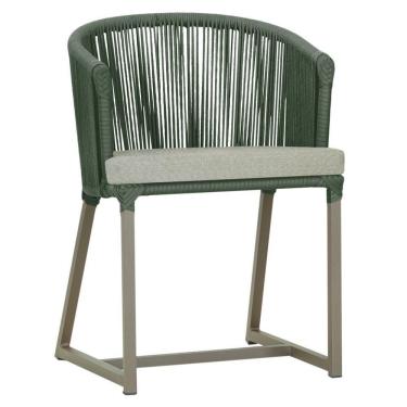 Imagem de Cadeira De Jantar Noronha Alumínio Fendi E3 Trama  Verde