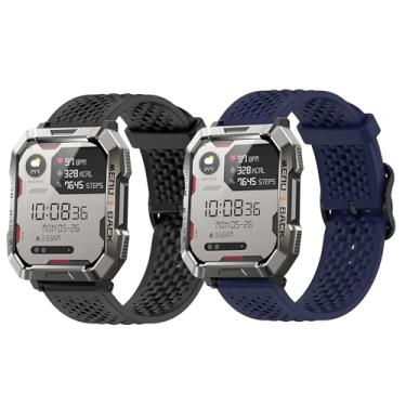 Imagem de Lamshaw Compatível com pulseiras Blackview Smart Watch, pulseira de silicone projetada mais recente de 22 mm com fivela de metal compatível com IOWODO W60, compatível com Blackview W60 Smart Watch