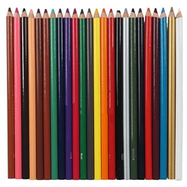 Imagem de Conjunto de lápis de cor 24 cores vibrantes, não tóxico, seguro, inofensivo, textura cremosa, lápis para desenho de arquitetura e arte infantil