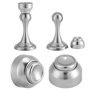 Imagem de Suporte magnético de porta de aço inoxidável, base redonda, fácil instalação, resistência ao calor, evita batidas de portas para quarto, hotel com fecho magnético