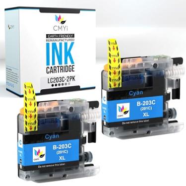 Imagem de CMYi LC203C Cartucho de tinta de substituição ciano para Brother DCP-J4120DW, MFC-J460DW, J4620DW, J4625DW, J480DW, J485DW, J5320DW, J5520DW, J5620DW, J5625DW, J5720DW, J680DW W, J8800 Impressora DW