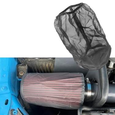 Imagem de KUQUTIDY Capa de filtro de entrada de ar frio, meia de filtro universal para motocicleta à prova de poeira espessa à prova d'água compatível com Harley Davidson Touring, para filtro de ar cone de alto